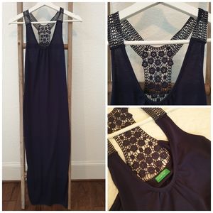 Maxi Navy Blue United Colors of Benetton dress